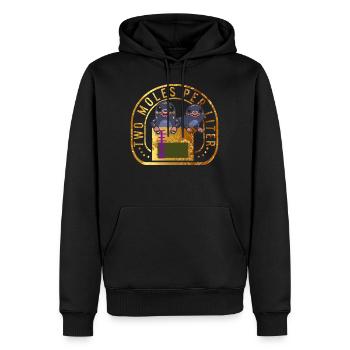 Chemise d’élément de jeu de mots chimique, deux taupes par petit - Sweat à capuche Premium bio Homme - noir - Devant - Nico (187cm)