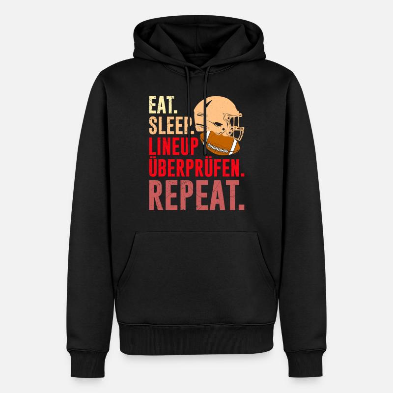 Vérifier Eat Sleep Lineup Répéter - Sweat à capuche Premium bio Homme - noir