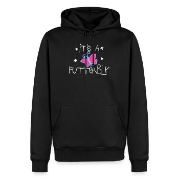 Es ist ein futterbly | Schmetterling - Männer Premium Bio Hoodie - Schwarz - Vorne - Nico (187cm)