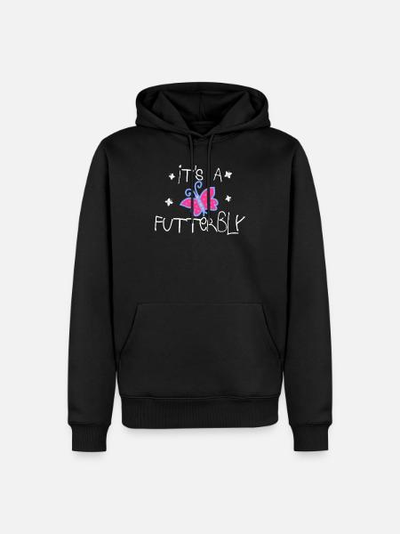 it's a futterbly | butterfly - Men’s Premium Organic Hoodie - black