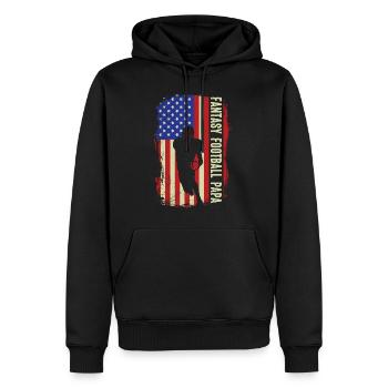 Fan de football Papa de football fantastique - Sweat à capuche Premium bio Homme - noir - Devant - Nico (187cm)