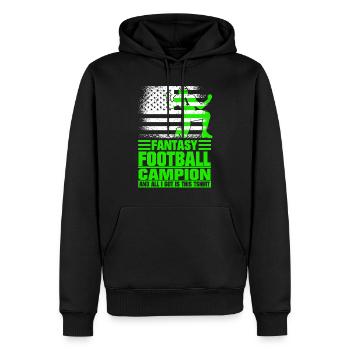 Champion de football Fantasy Champion Football Fantasy - Sweat à capuche Premium bio Homme - noir - Devant - Nico (187cm)