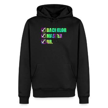 Endlich fertig Doktor Abschluss Ph.D Doktortitel - Männer Premium Bio Hoodie - Schwarz - Vorne - Nico (187cm)