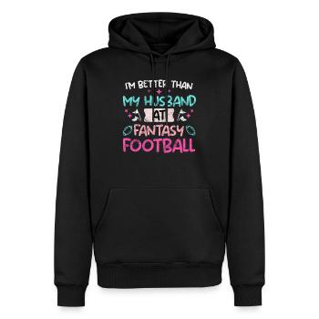 Femme de football Fantasy - Sweat à capuche Premium bio Homme - noir - Devant - Nico (187cm)