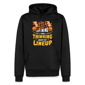 Désolé, je pensais à mon line-up - Sweat à capuche Premium bio Homme - noir - Devant - Nico (187cm)
