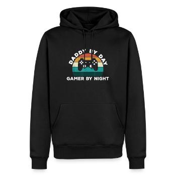 Daddy by Day Gamer By Night - Game Lover New Fathe - Men’s Premium Organic Hoodie - black - Front - Nico (187cm)