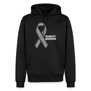 Disability Awareness Respect Access Care Advocacy - Men’s Premium Organic Hoodie - black - Front - Nico (187cm)
