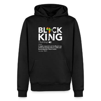 Black King Definition African Pride Melanin Educat - Men’s Premium Organic Hoodie - black - Front - Nico (187cm)