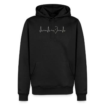 New Jersey State USA. Herz. Liebe. Ekg. Impuls. - Männer Premium Bio Hoodie - Schwarz - Vorne - Nico (187cm)