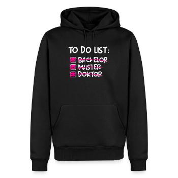 To Do List Enfin Docteur Doctorat - Sweat à capuche Premium bio Homme - noir - Devant - Nico (187cm)