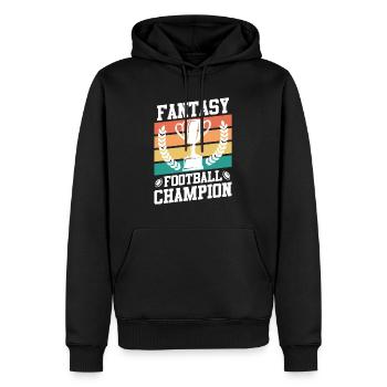 Champion de football Fantasy Champion de football Fantasy - Sweat à capuche Premium bio Homme - noir - Devant - Nico (187cm)
