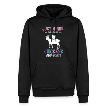 Nur ein Mädchen, das Hühner und Ziegen liebt Farm Anim - Männer Premium Bio Hoodie - Schwarz - Vorne - Nico (187cm)