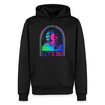 Ski Shirt, Let's Ski Mountain Skiing Snowboard - Männer Premium Bio Hoodie - Schwarz - Vorne - Nico (187cm)