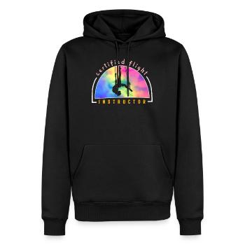 Aerialists Circus Shirt, Certified Flight - Men’s Premium Organic Hoodie - black - Front - Nico (187cm)