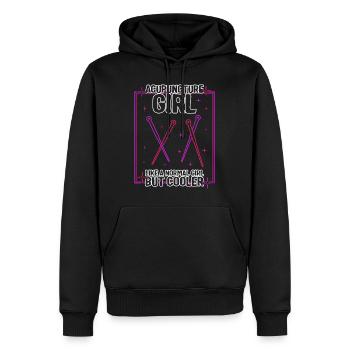 Acupuncture Girl Retro Shirt, Needle Women - Men’s Premium Organic Hoodie - black - Front - Nico (187cm)
