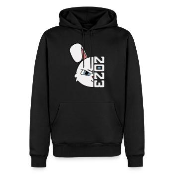 Hase 2023 Chinesisches Neujahr Jahr des Hasen - Männer Premium Bio Hoodie - Schwarz - Vorne - Nico (187cm)