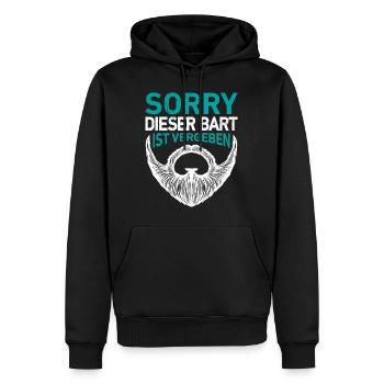 Sorry dieser Bart ist vergeben Bartträger - Männer Premium Bio Hoodie - Schwarz - Vorne - Nico (187cm)