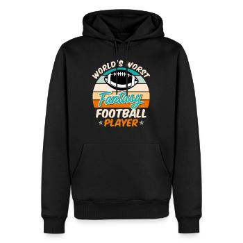Schlechtester Fantasy Football Spieler - Männer Premium Bio Hoodie - Schwarz - Vorne - Nico (187cm)