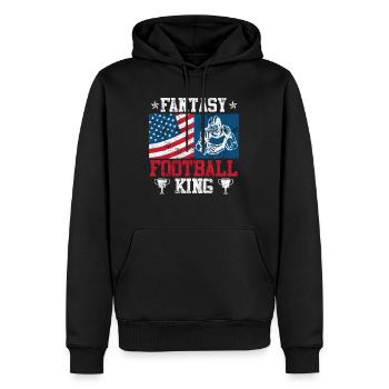 Fantasy Football King Fantasy Football Champion - Sweat à capuche Premium bio Homme - noir - Devant - Nico (187cm)