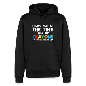 Je n’ai pas le temps ou les crayons de couleur drôle de sarcasme - Sweat à capuche Premium bio Homme - noir - Devant - Nico (187cm)