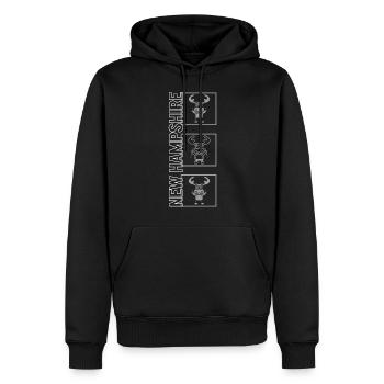 Skishirt, New Hampshire Moose Mountain Skiing - Männer Premium Bio Hoodie - Schwarz - Vorne - Nico (187cm)