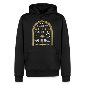 Pilotenhemd, legendärer Fluglotse hat - Männer Premium Bio Hoodie - Schwarz - Vorne - Nico (187cm)