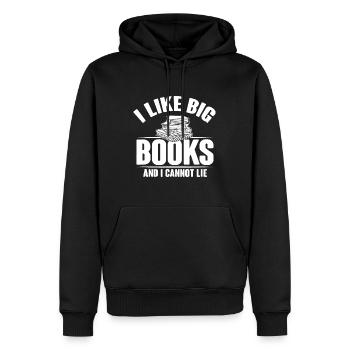 J’aime les gros livres et je ne peux pas mentir drôle - Sweat à capuche Premium bio Homme - noir - Devant - Nico (187cm)