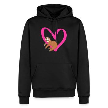 J’aime ma chérie paresseuse Amour Saint-Valentin - Sweat à capuche Premium bio Homme - noir - Devant - Nico (187cm)