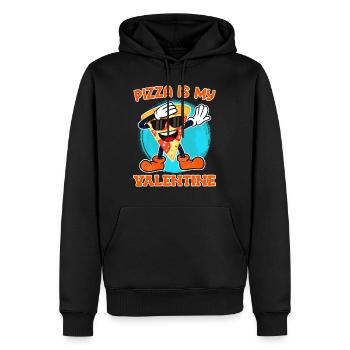 Ich liebe Essen Ich liebe Pizza Valentinstag - Männer Premium Bio Hoodie - Schwarz - Vorne - Nico (187cm)