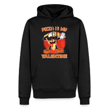 Ich liebe Essen Ich liebe Pizza Valentinstag - Männer Premium Bio Hoodie - Schwarz - Vorne - Nico (187cm)