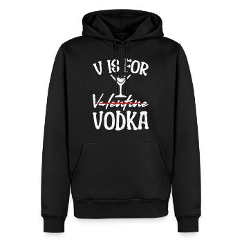 V steht für Vodka lustiges Valentinstag - Männer Premium Bio Hoodie - Schwarz - Vorne - Nico (187cm)