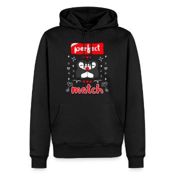 Perfect Match! Pinguin Liebe Valentinstag - Männer Premium Bio Hoodie - Schwarz - Vorne - Nico (187cm)