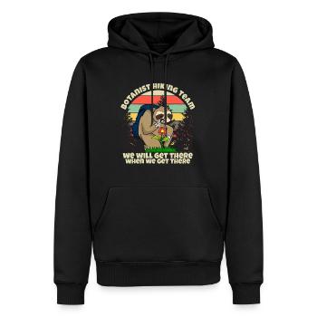 Équipe de randonnée botaniste, paresseux botanique - Sweat à capuche Premium bio Homme - noir - Devant - Nico (187cm)