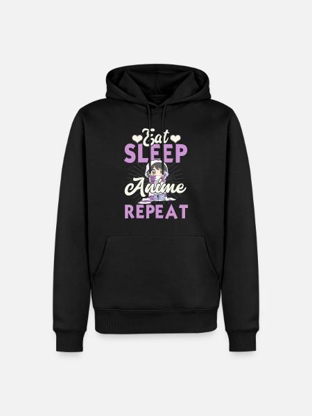 Eat Sleep Anime Repeat Japanese Manga Lover Cospla - Men’s Premium Organic Hoodie - black