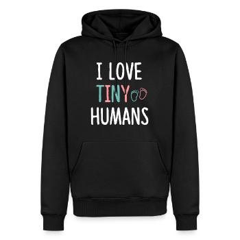 NICU Nurse Love Tiny Humans - Neonatal Nurse Outfi - Men’s Premium Organic Hoodie - black - Front - Nico (187cm)