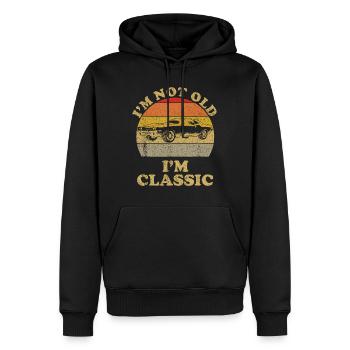 I'm Not Old I'm Classic Retro Vintage Sunset Class - Men’s Premium Organic Hoodie - black - Front - Nico (187cm)