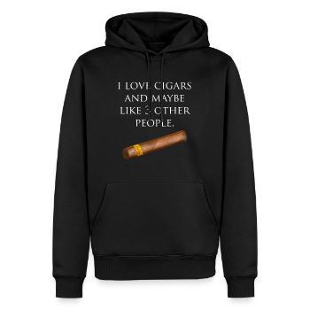Ich liebe Zigarren & vielleicht 3 andere Leutealedrinkginteq - Männer Premium Bio Hoodie - Schwarz - Vorne - Nico (187cm)