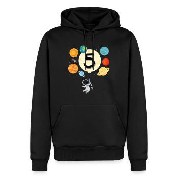 Astronaute Balloon Planets 5th Birthday Space 5 oui - Sweat à capuche Premium bio Homme - noir - Devant - Nico (187cm)