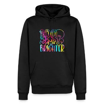 Tie Dye 100 Days Brighter Student Happy 100th Day - Sweat à capuche Premium bio Homme - noir - Devant - Nico (187cm)