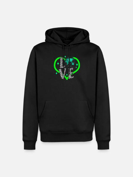 Pilotenshirt, Love Fluglotse Leopard - Männer Premium Bio Hoodie - Schwarz