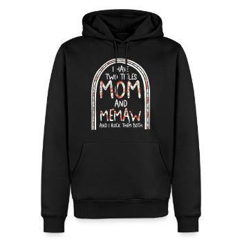 Memaw Shirt, Mom And Memaw Floral Funny Tee, - Men’s Premium Organic Hoodie - black - Front - Nico (187cm)