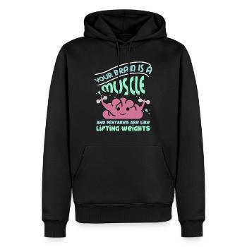 Growth Mind Teacher Design, Inspirierende Designsc - Männer Premium Bio Hoodie - Schwarz - Vorne - Nico (187cm)