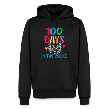 100 Days in the Books - Book Lover English Reading - Men’s Premium Organic Hoodie - black - Front - Nico (187cm)