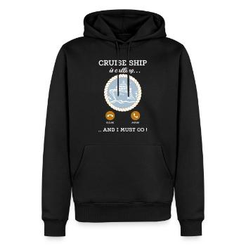 Das Kreuzfahrtschiff ruft und ich muss auf eine Tee-Kreuzfahrt gehen - Männer Premium Bio Hoodie - Schwarz - Vorne - Nico (187cm)