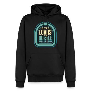 Hypothekenhemd, Closing Loans Is My Hustle Funny - Männer Premium Bio Hoodie - Schwarz - Vorne - Nico (187cm)