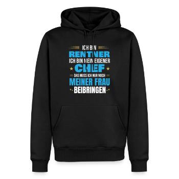 Lustiges Rentner Geschenk zum Ruhestand - Männer Premium Bio Hoodie - Schwarz - Vorne - Nico (187cm)