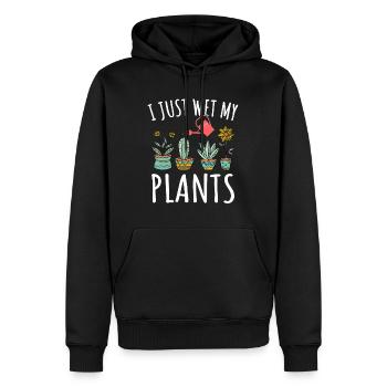 Je viens de mouiller mes plantes chemise de jardinage drôle de jardinage - Sweat à capuche Premium bio Homme - noir - Devant - Nico (187cm)