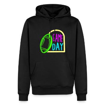 Fußballtrikot, Fußballspieltags-Tee, Mutters - Männer Premium Bio Hoodie - Schwarz - Vorne - Nico (187cm)