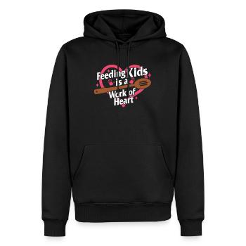 Mittagessen Damenhemd, Fütterung Kinder Herz Tee, Schule - Männer Premium Bio Hoodie - Schwarz - Vorne - Nico (187cm)