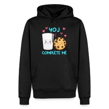 Kaffee Liebe Kekse Liebespaar Valentinstag - Männer Premium Bio Hoodie - Schwarz - Vorne - Nico (187cm)
